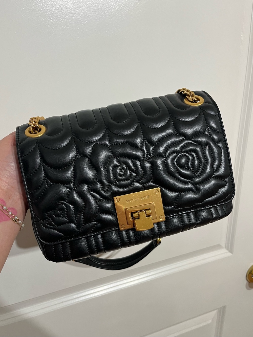 Michael Kors Vivianne Medium Shoulder Flap Bag with Floral Quilting